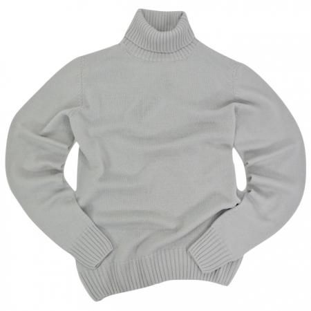 ドルモア タートルネックニットセーター ミドルゲージ グレー サイズ48