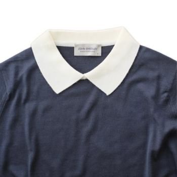 JOHN SMEDLEY ジョンスメドレー レディス バイカラー ウールポロニット