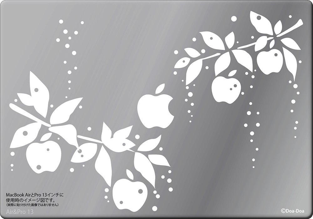 MacBookステッカー雨雫のリンゴ