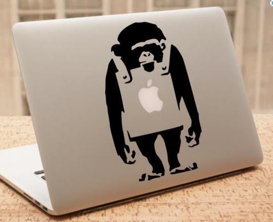 Wolfing オーダーメード対応 Macbook 対応 アートステッカー スキンシール Banksy バンクシー Monkey モンキー ブラック Wolfing オーダーメード対応 Macbook 対応 アートステッカー スキンシール Banksy バンクシー Monkey モンキー ブラック