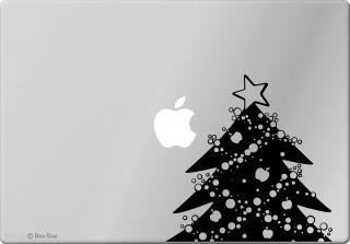 オーダーメード対応★全サイズMacBook対応 アートステッカー クリスマスツリー 黒 限定商品