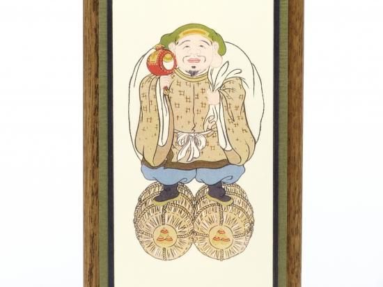 仏壇額 うすずみ掛軸 日蓮宗（鬼子母神・大黒天）