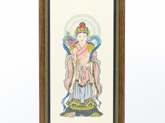 お盆お彼岸大特価　希少　魔除け掛軸★鬼子母神図★高さ：約151cm 楽天市場】鬼子母神(日蓮宗の脇侍) 白木製 4寸 高さ20.5cm×巾9.1