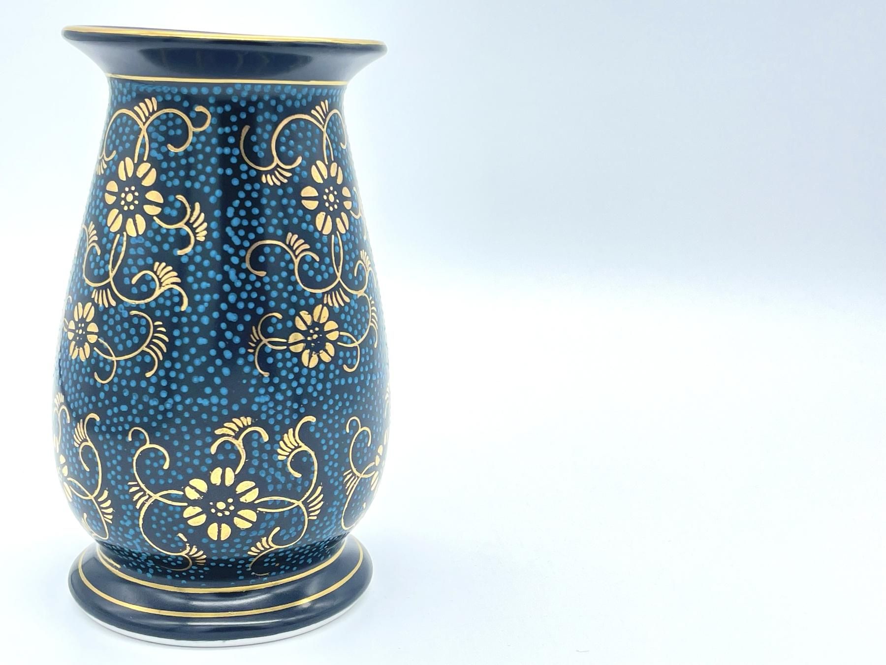 九谷焼 松鶴作 青粒 花瓶｜工芸品