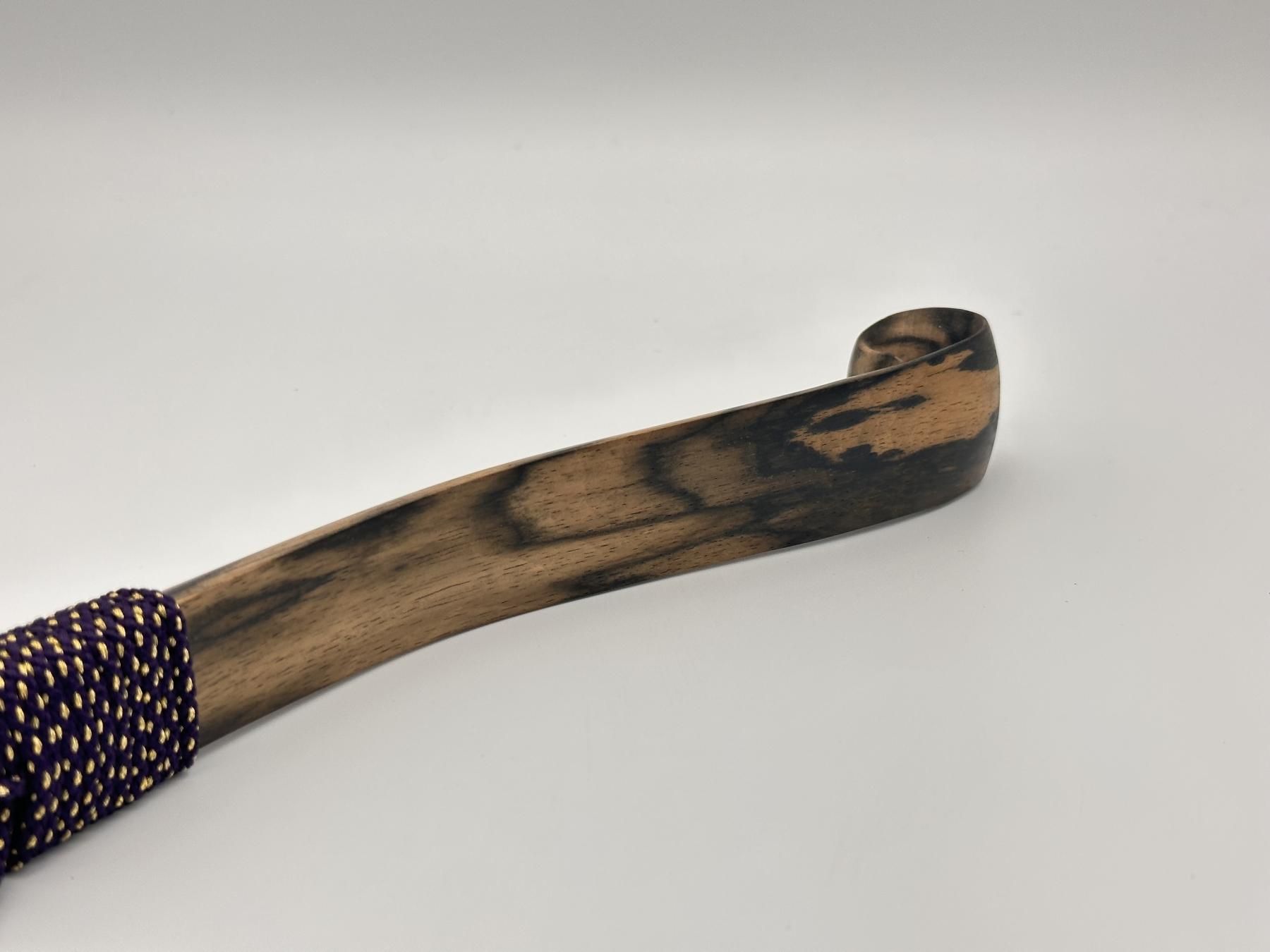 限定品】笏 黒柿孔雀杢 1尺 正絹房付002 限定品】笏 黒柿孔雀杢 1尺 正絹房付002