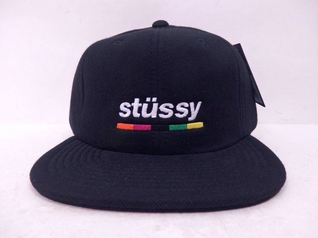 2016 STUSSY PIQUE FOAM COLOR BAR CAP （BLACK）/ステューシー 刺繍