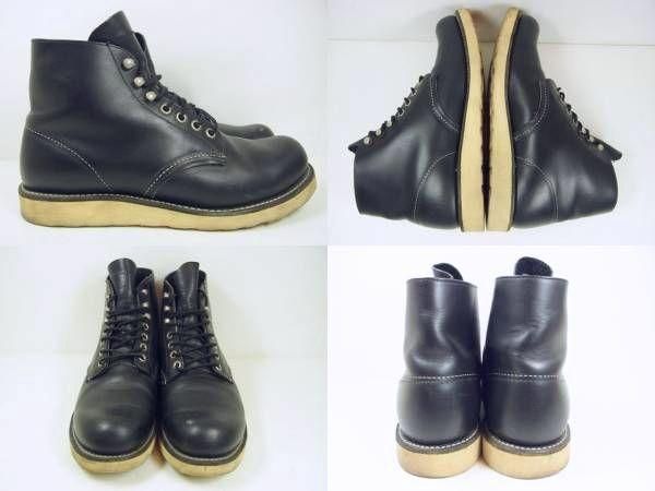 刺繍羽タグREDWINGレッドウイング8.5D黒プレーントゥ8165ブーツ 刺繍羽タグREDWINGレッドウイング8.5D黒プレーントゥ8165ブーツ