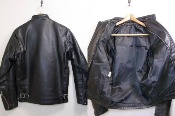 SCHOTTショット641レザー牛革シングルライダースJKT黒36立ち襟 SCHOTTショット641レザー牛革シングルライダースJKT黒36立ち襟