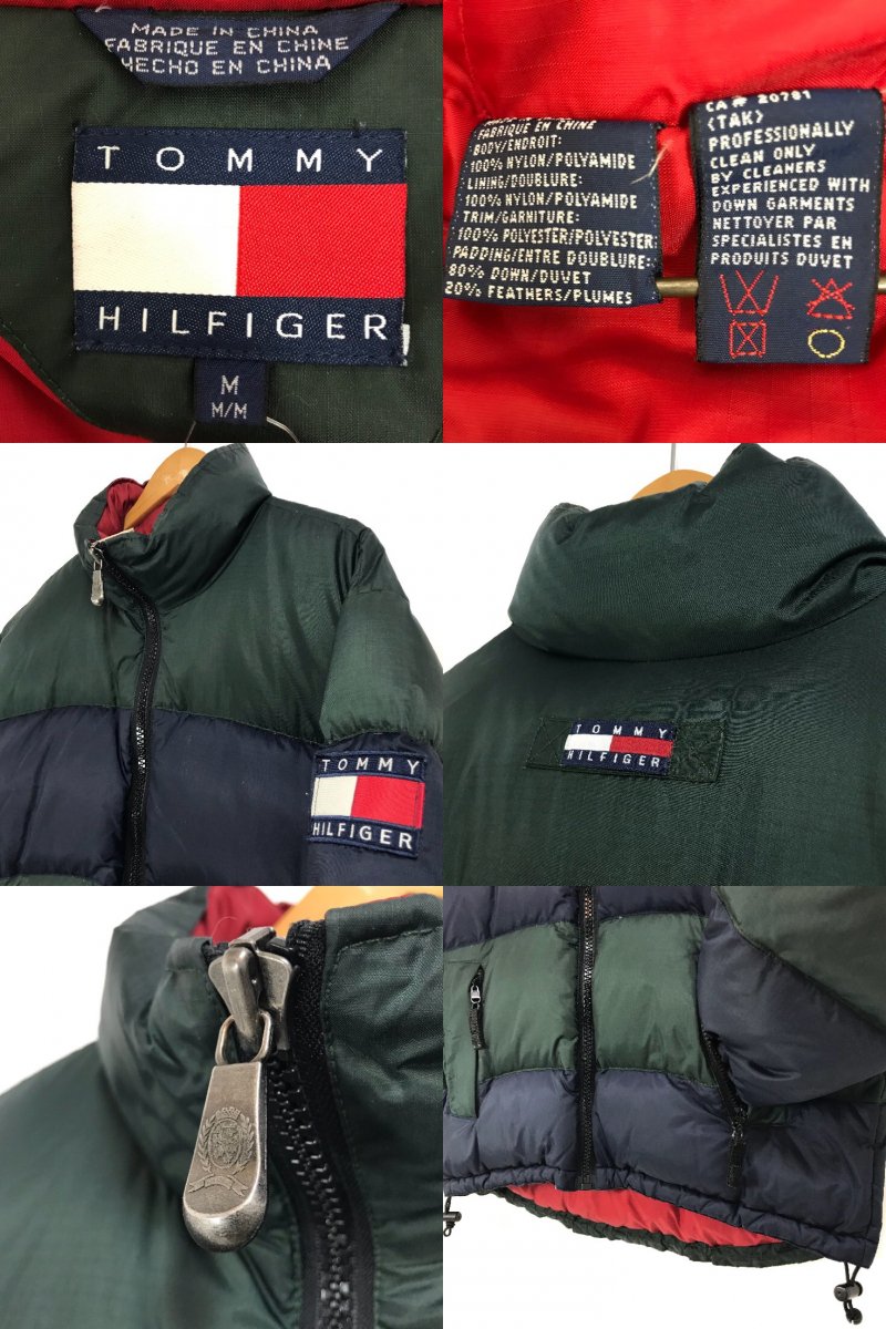 90's TOMMY HILFIGER Down Jacket 紺緑 M 90s トミーヒルフィガー 