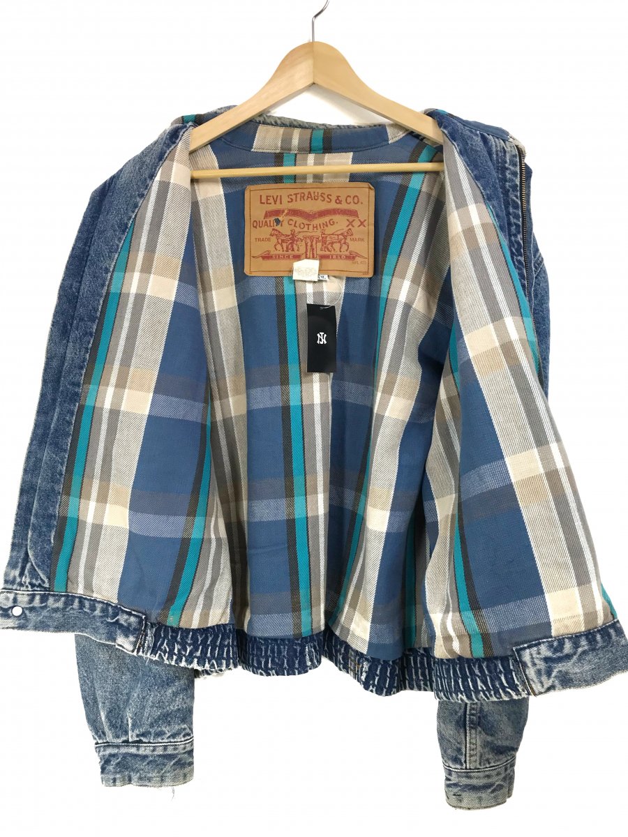 80s Levi's Flannel Lined Denim Jacket 75069-0214 ブルー XL