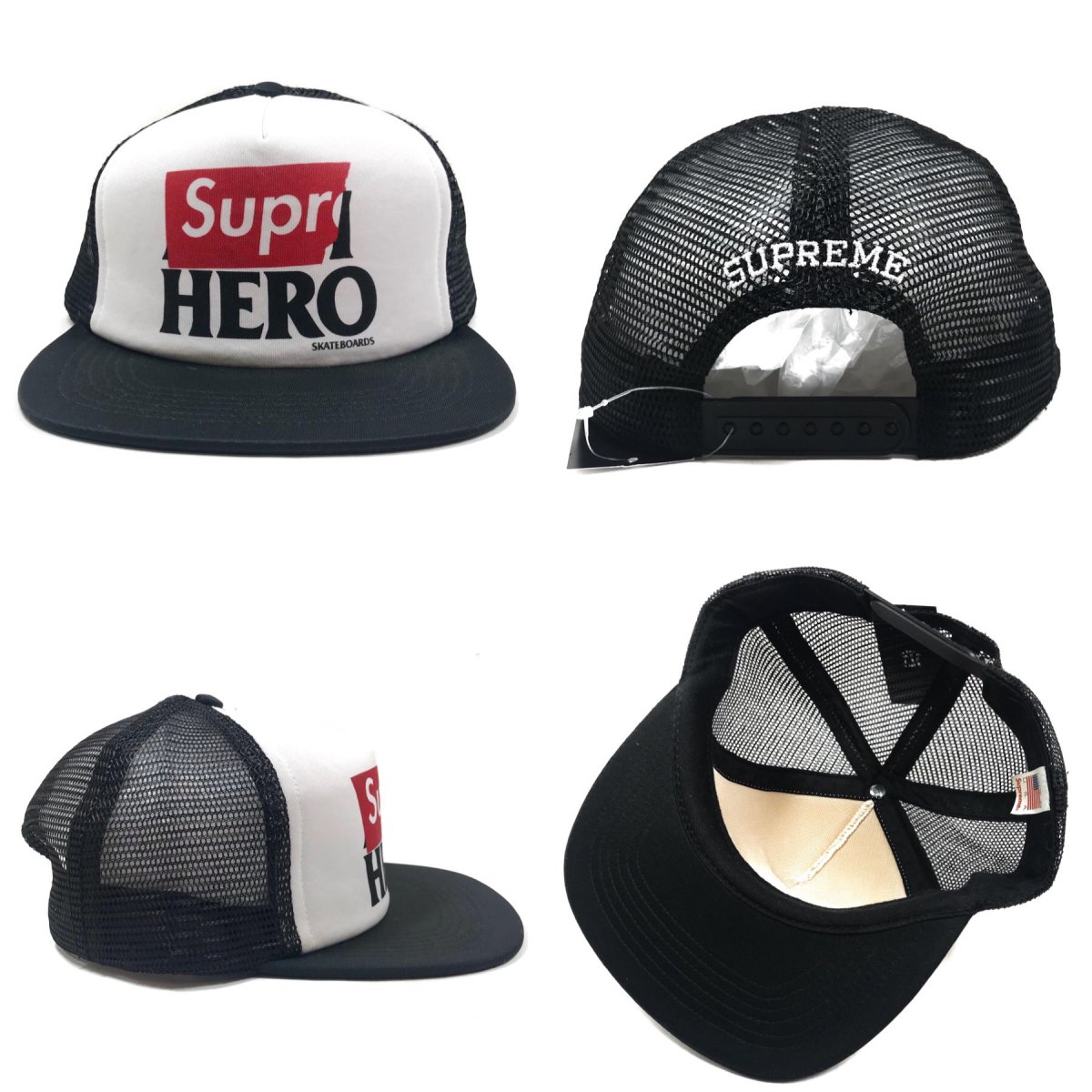 14SS SUPREME × ANTI HERO Mesh Back 5-Panel Cap BLACK シュプリーム アンタイヒーロー