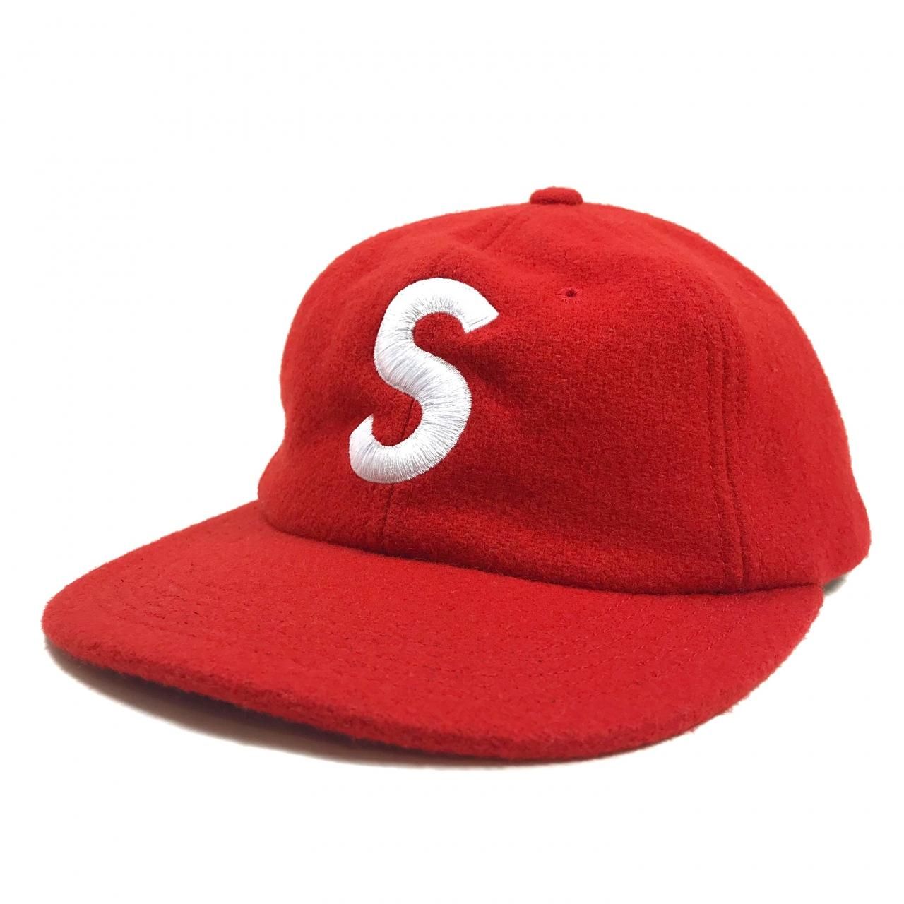 15AW SUPREME Wool S Logo 6-Panel Cap RED シュプリーム ウール ロゴ ...