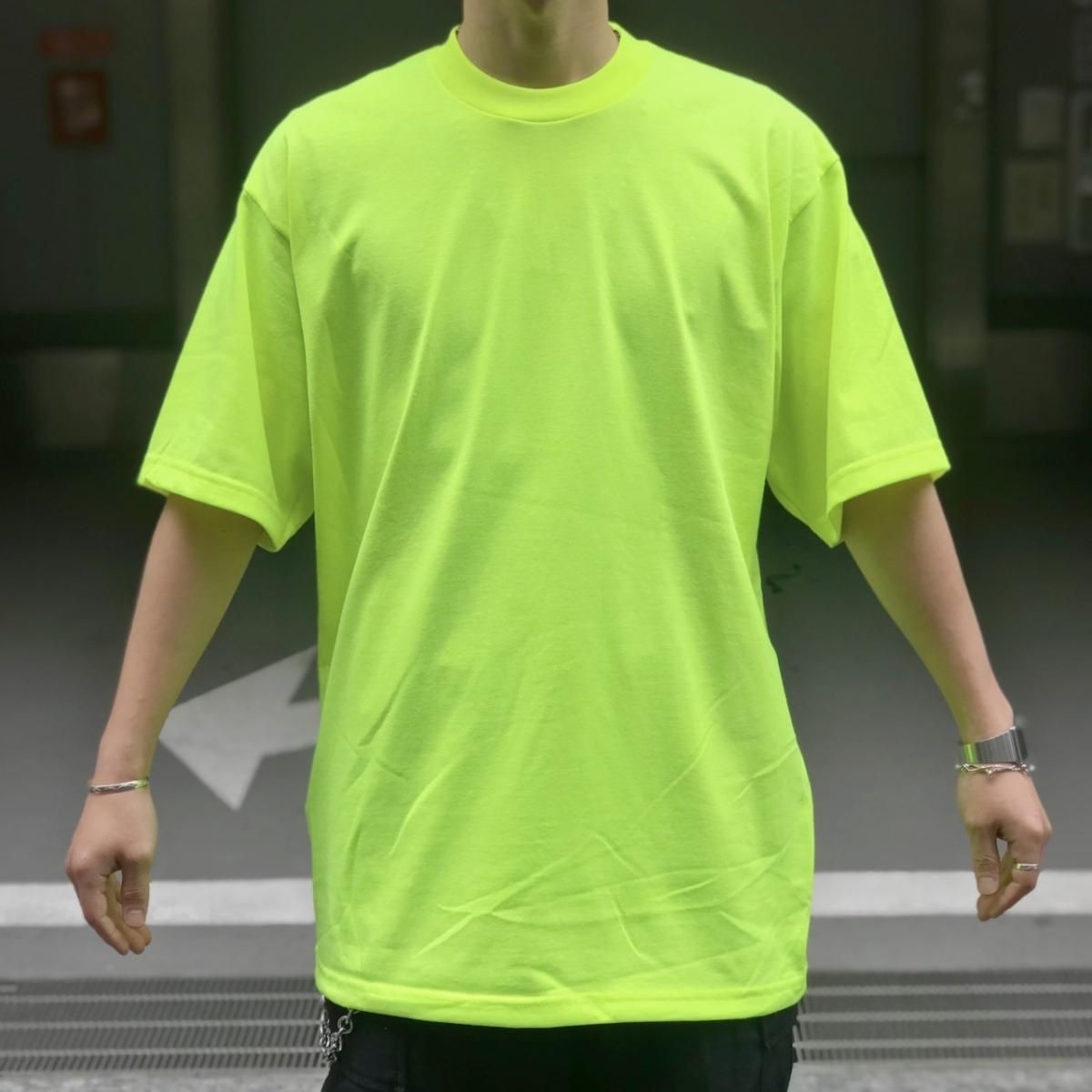 新品 PRO CLUB 6.5oz Heavy Weight S/S Crew Neck Tee (SAFETY GREEN