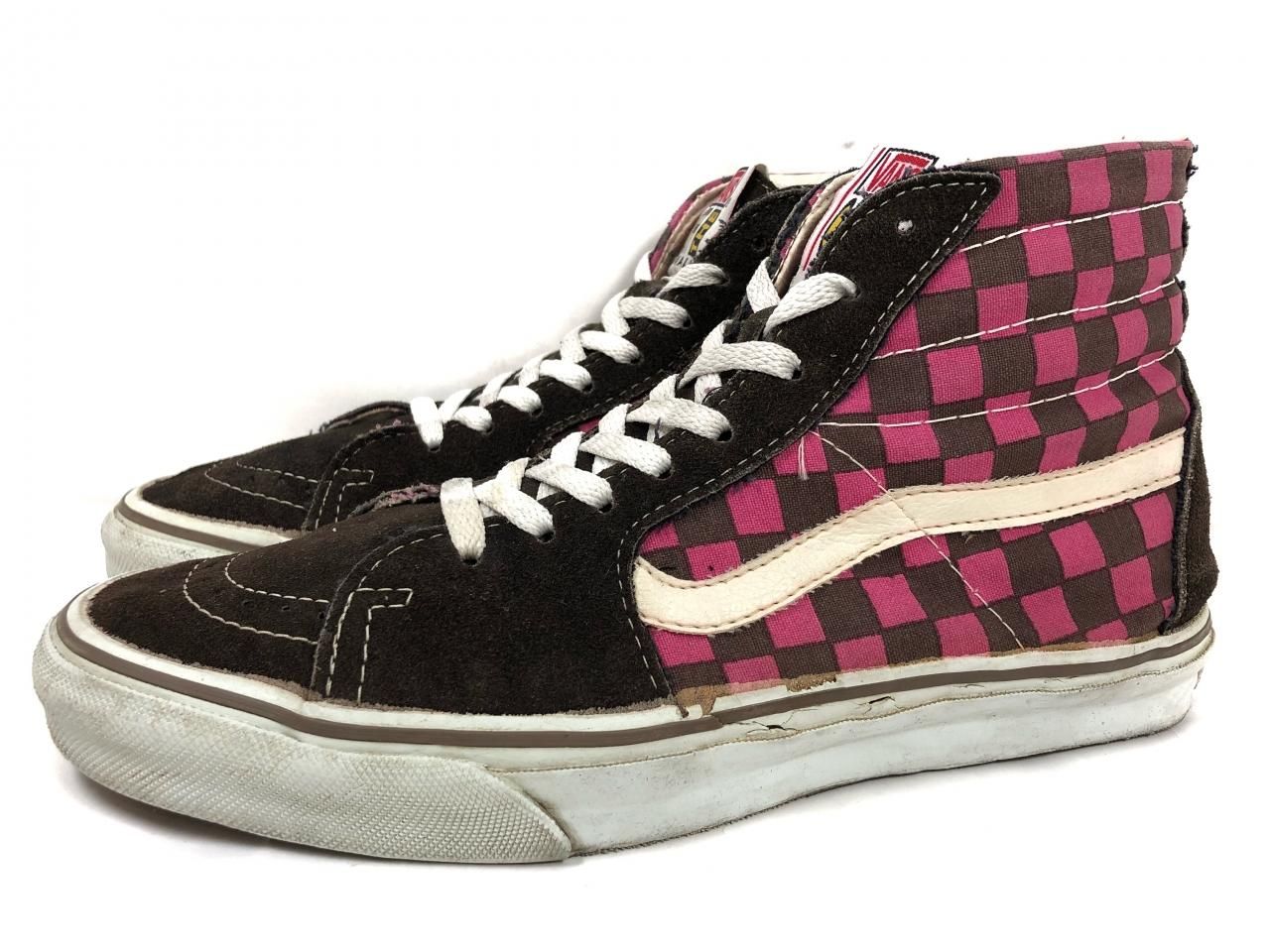 定価以下 VANS SK8HI PRO スケハイ チェッカー 紫 黒 26cm ...