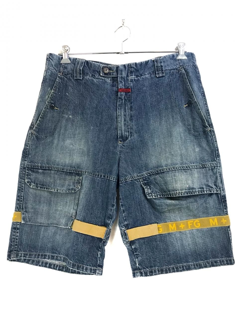 90s MARITE ＋ FRANCOIS GIRBAUD Denim Shuttle Shorts #6 青 ブルー 36 マリテフランソワジルボー  デニム シャトルショーツ シャトルパンツ - NEWJOKE ONLINE STORE