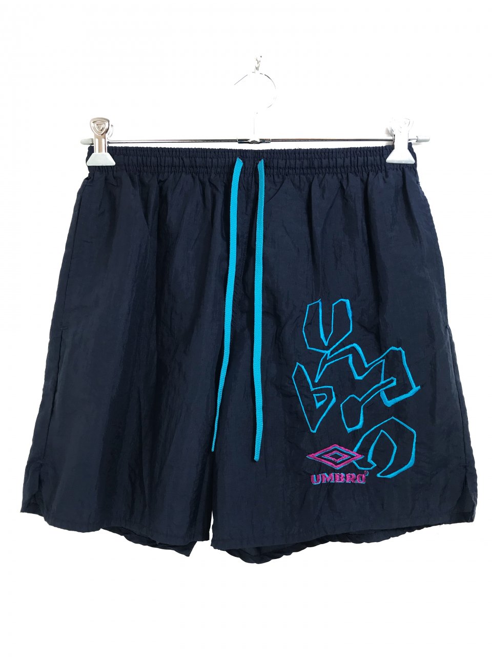 USA製 90s UMBRO Logo Nylon Swim Shorts 紺 S アンブロ ロゴ ナイロン スイムショーツ ネイビー 刺繍 -  NEWJOKE ONLINE STORE