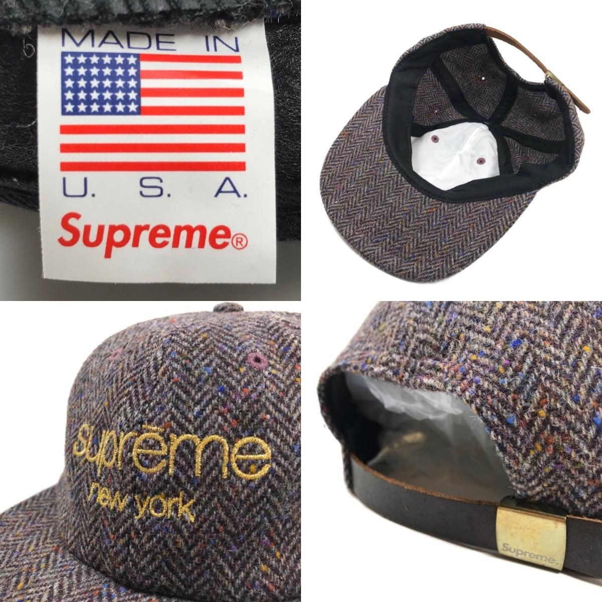 16AW SUPREME Wool Herringbone Classic Logo 6-Panel Cap 16AW SUPREME Wool Herringbone Classic Logo 6-Panel Cap