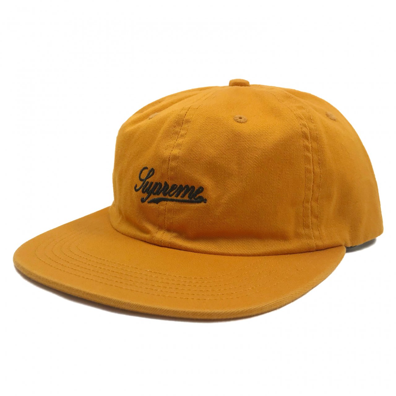 16SS SUPREME Script Logo Fitted 6-Panel Cap (Yellow) Large 