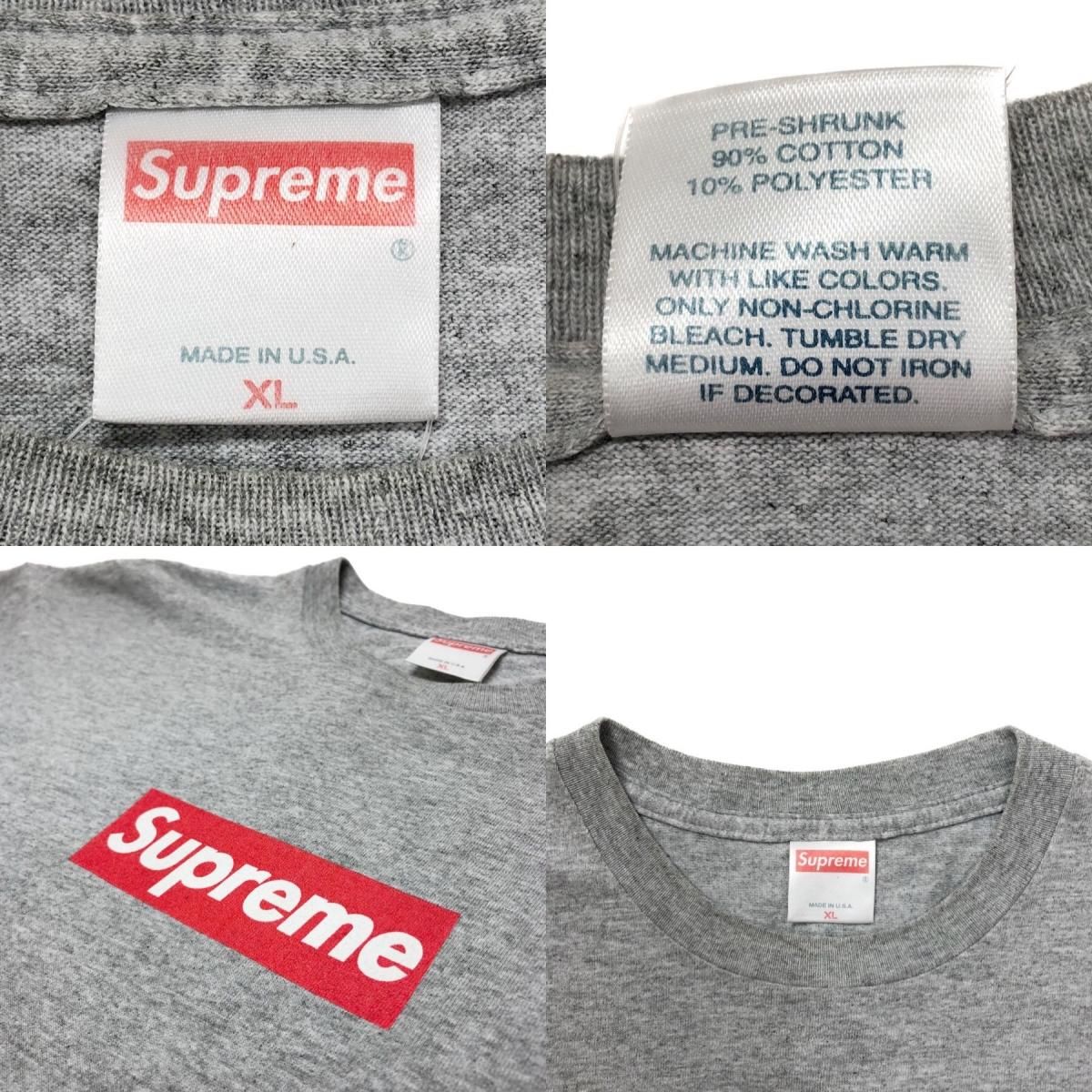 00s SUPREME Box Logo S/S Tee (GREY/RED) XL シュプリーム ボックス