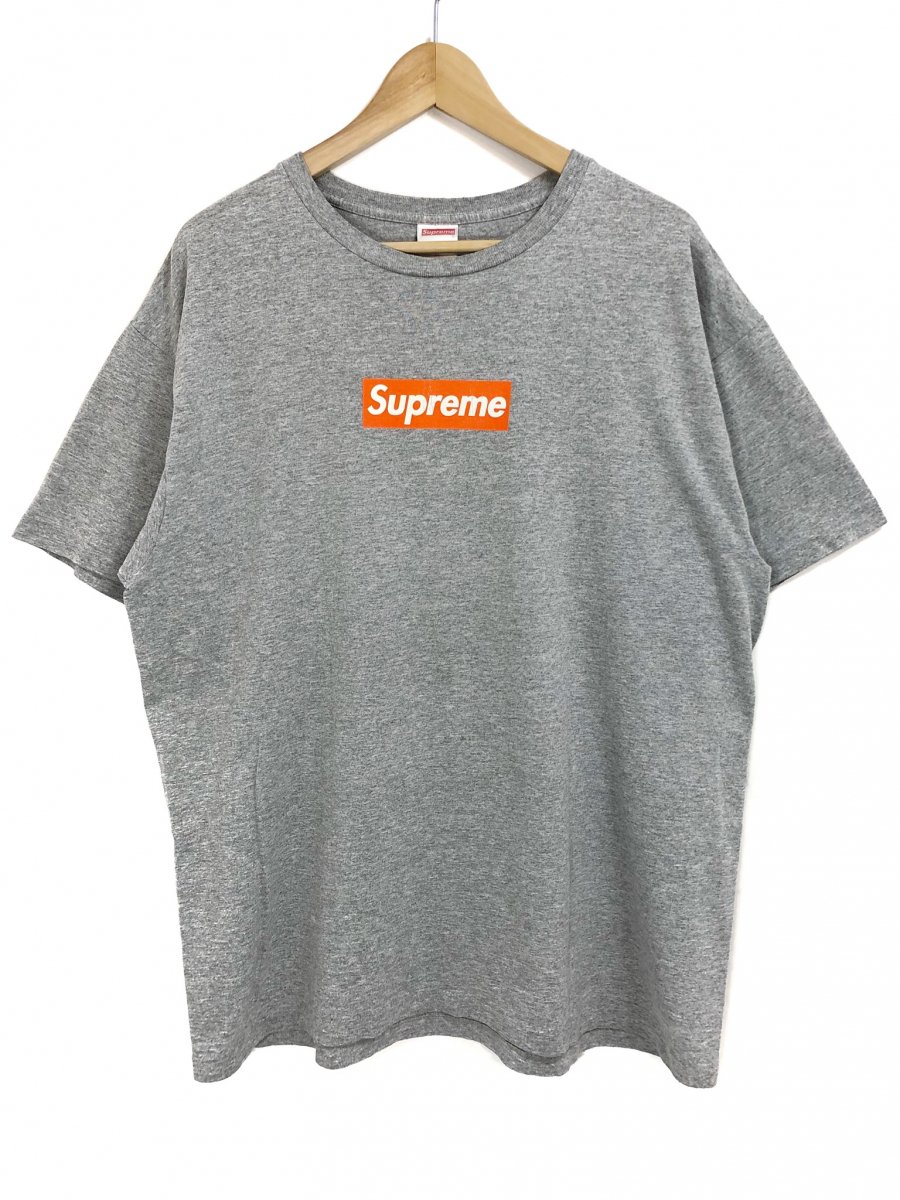 00s SUPREME Box Logo S/S Tee (GREY/ORANGE) XL シュプリーム ボックスロゴ 半袖Tシャツ 灰  グレーオレンジ 初期 つるタグ - NEWJOKE ONLINE STORE