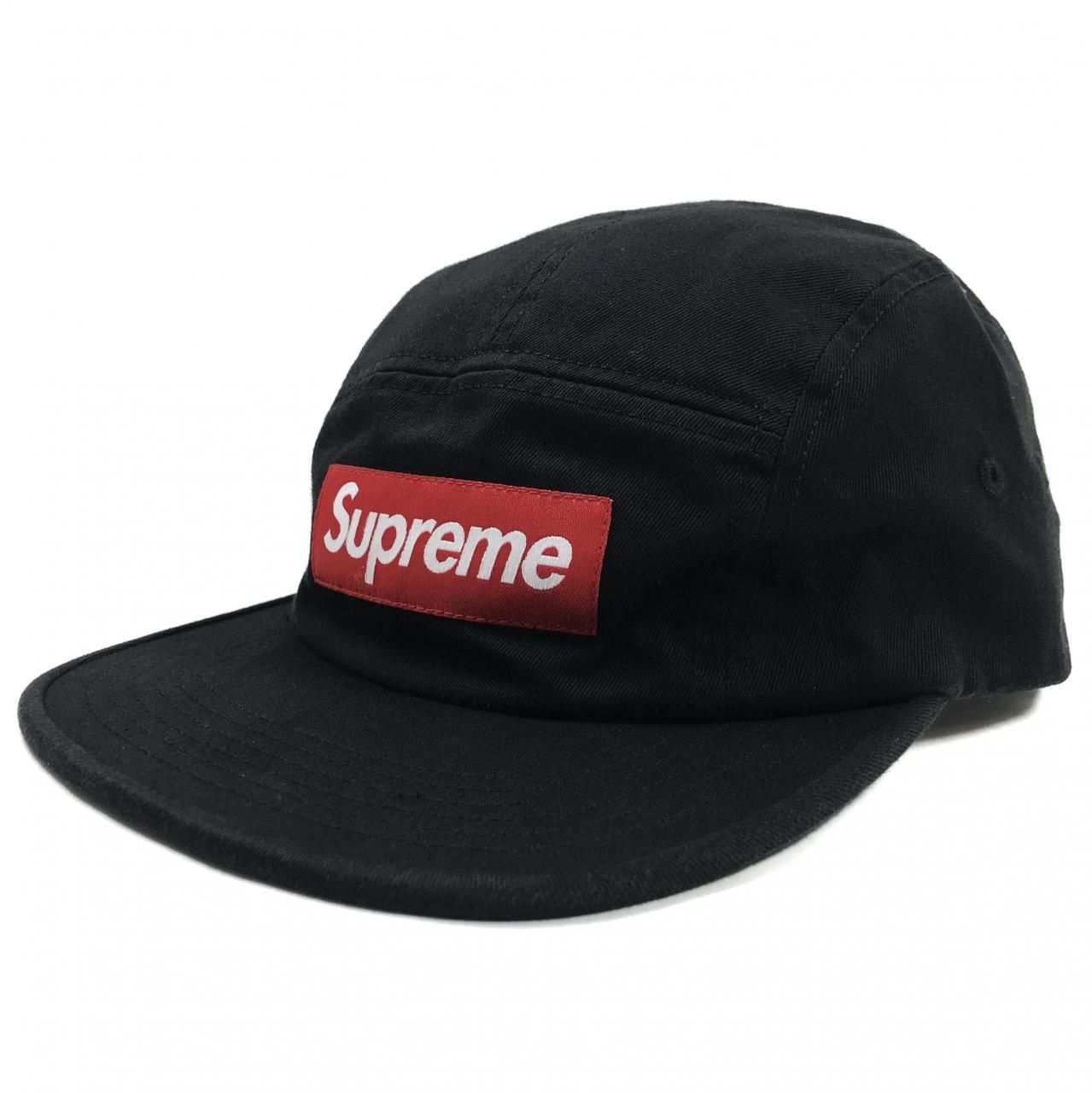 supreme ウォッシュト チノ キャンプ キャップ ブラック シュプリーム