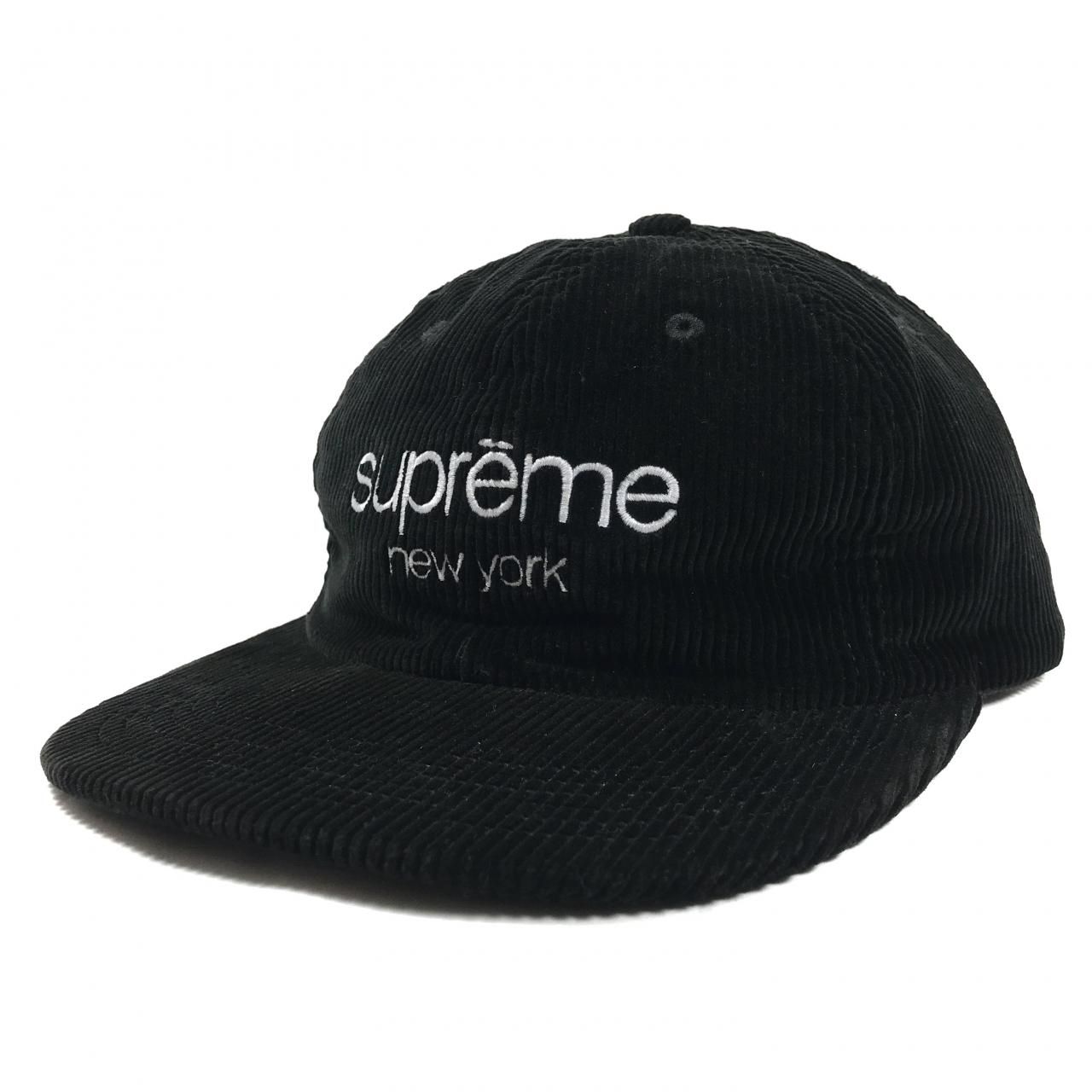 SUPREME シュプリーム 15SS Cord Classic Logo 6-Panel コーデュロイキャップ ブラック