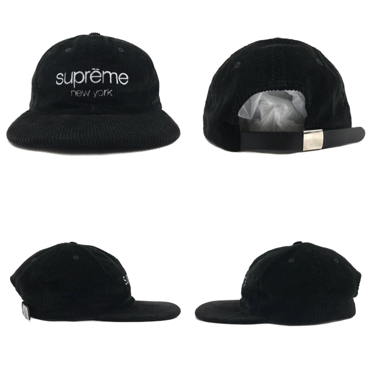 SUPREME シュプリーム 15SS Cord Classic Logo 6-Panel コーデュロイキャップ ブラック