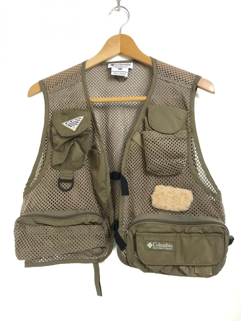 Columbia PFG Mesh Fishing Vest カーキ M/L コロンビア メッシュ 