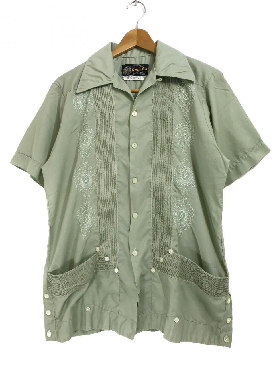70s~80s Guayateca S/S Cuba Shirts オリーブ M 38 半袖 70s~80s Guayateca S/S Cuba Shirts オリーブ M 38 半袖