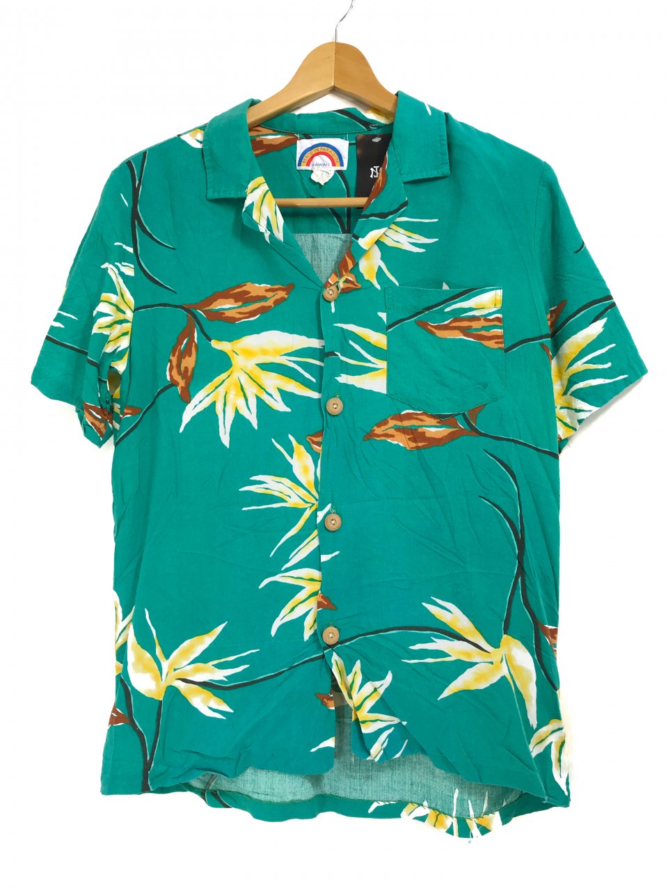 MADE IN PARADISE Rayon Aloha Shirts エメラルドグリーン S メイド 