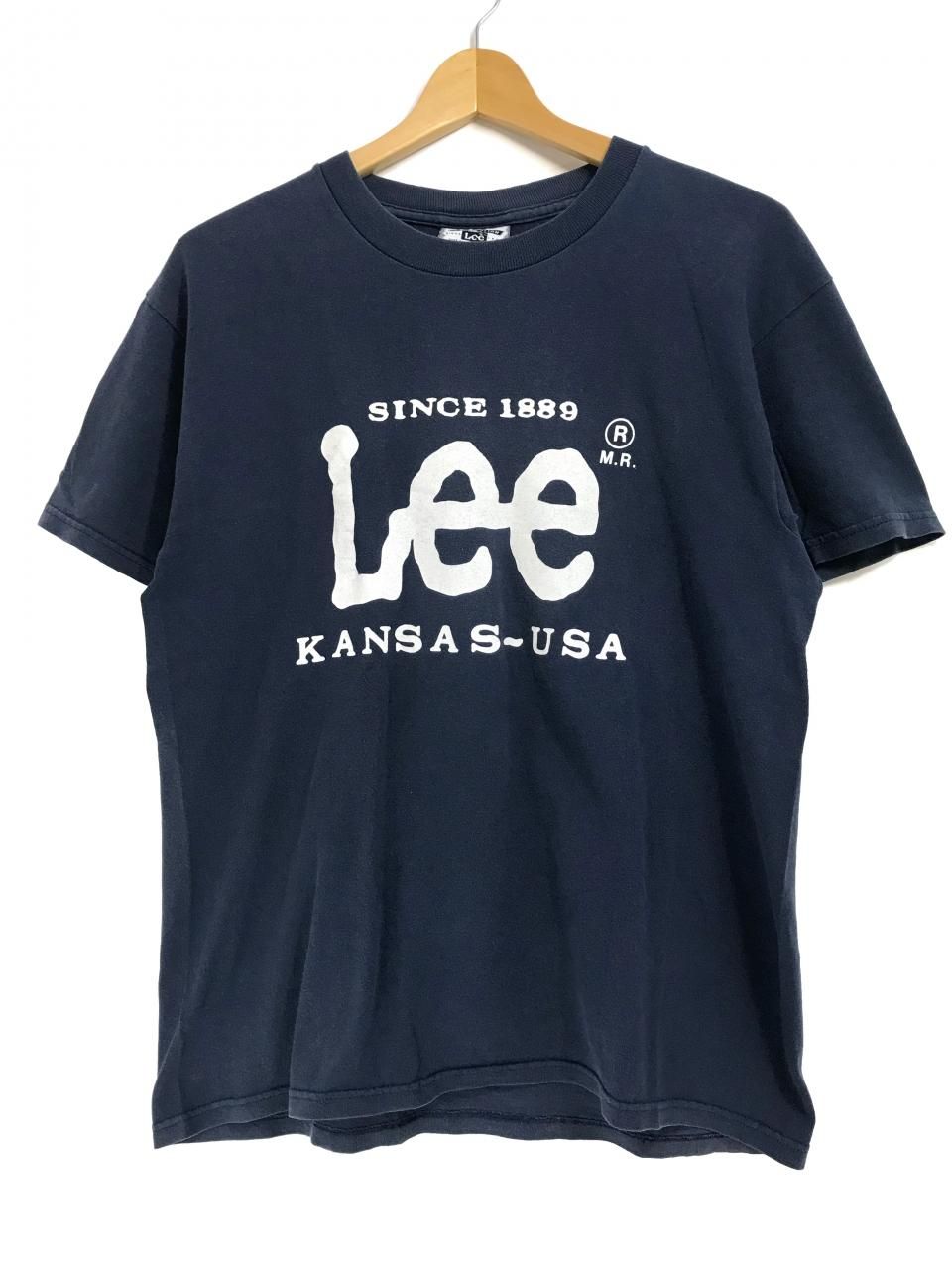 USA 80s～90s USAロゴTシャツ M～L 紺 オールド シングル