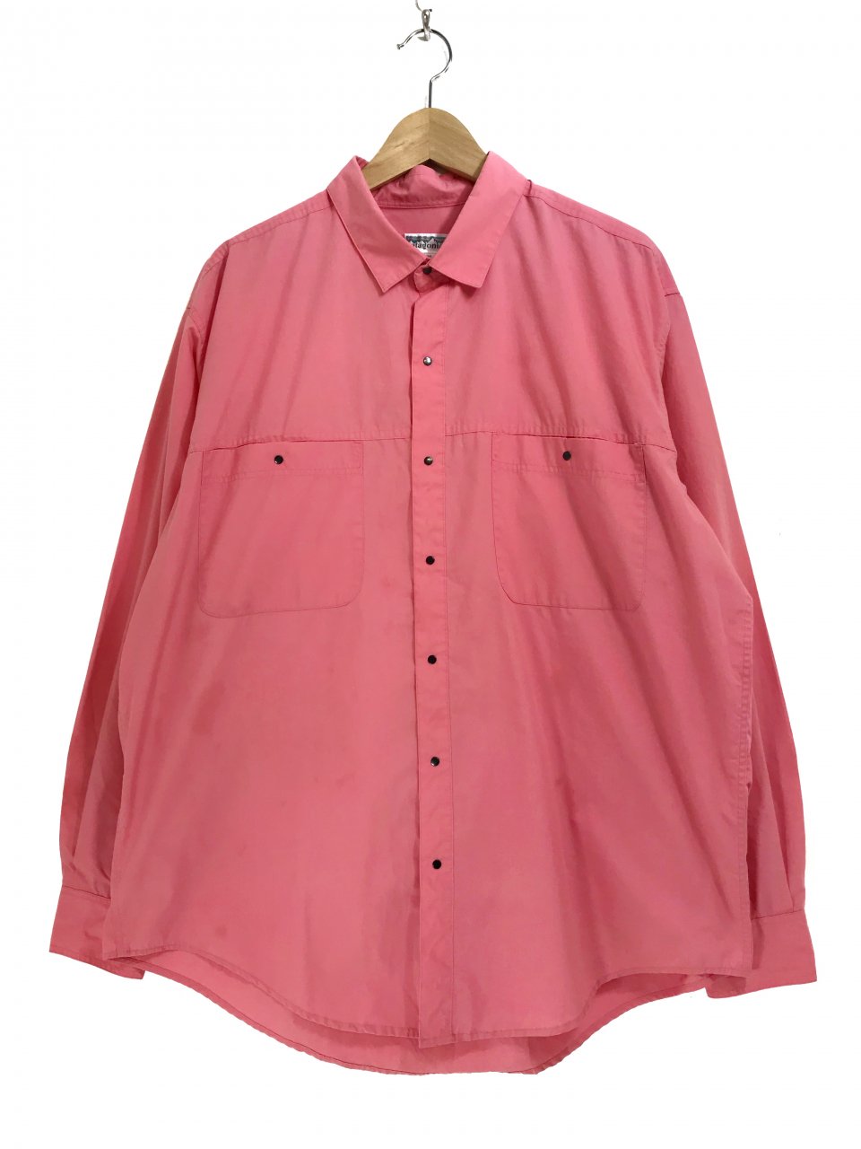 91年 patagonia Cotton-Polyester L/S Shirts ピンク L 90s パタゴニア ...
