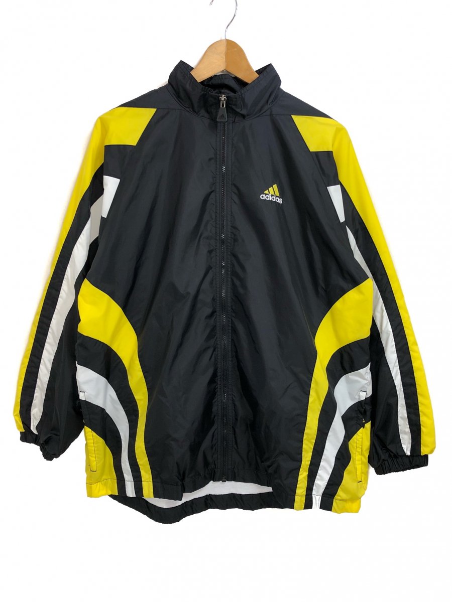 90s adidas Nylon Jacket (BLACK/YELLOW) XL アディダス ナイロン 