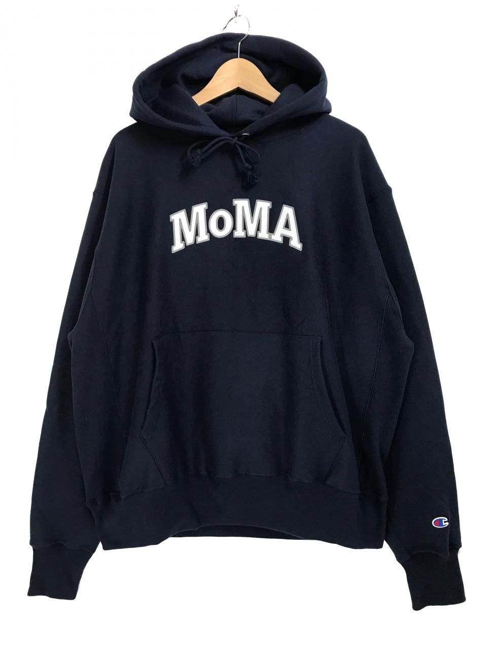 チャンピオン リバースウィーブ MOMA パーカー 紺 JPメンズ2XL