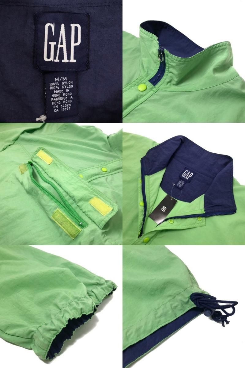90s OLD GAP Half-Zip Nylon Pullover Jacket 黄緑 M オールド 90s OLD GAP Half-Zip Nylon Pullover Jacket 黄緑 M オールド