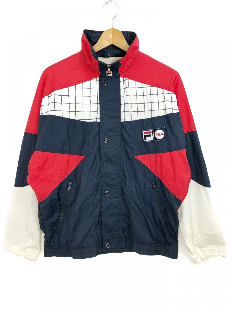 90s FILA Full-Zip Nylon Jacket トリコロール M フィラ 切り替え ...