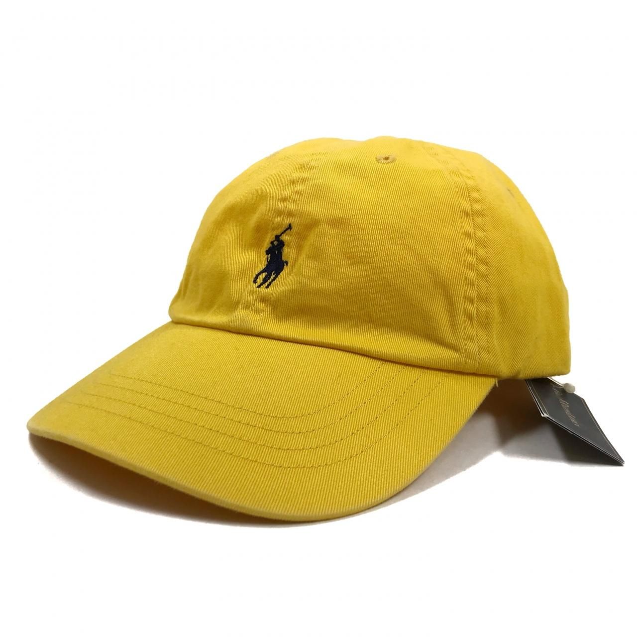 Deadstock Polo Ralph Lauren Logo Cotton 6 Panel Cap 黄 新品 ポロ ラルフローレン ワンポイント 6パネル キャップ イエロー デッドストック Newjoke Online Store