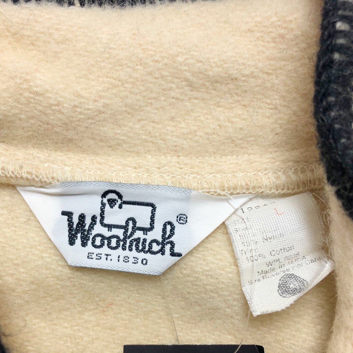 USA製 70s Woolrich Border Pullover Wool Jacket 白 L ウールリッチ