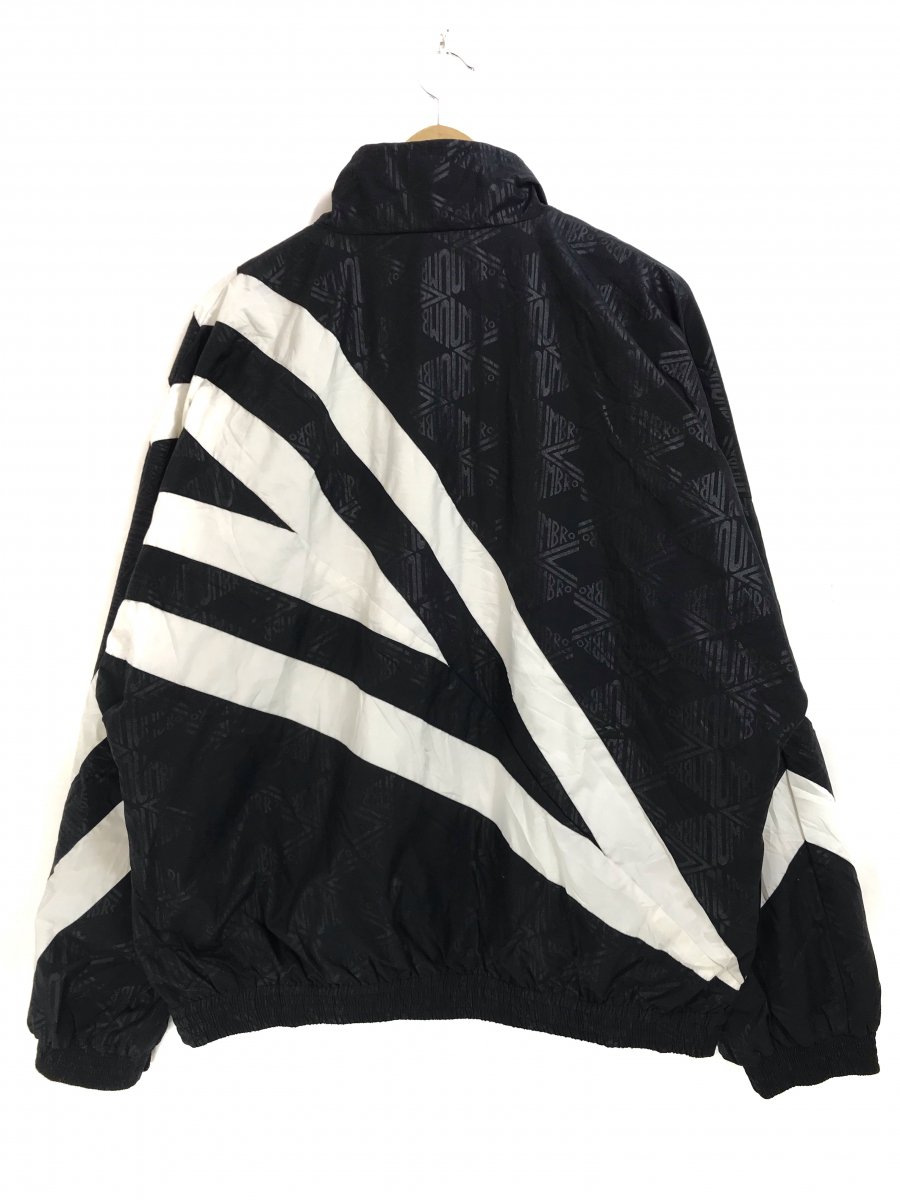 90s UMBRO Big Logo Nylon Jacket 黒白 L アンブロ ロゴ 切り替え 