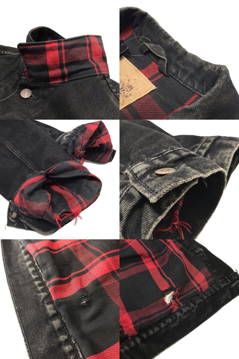 USA製 90s Levi's 70427-4159 Flannel Lined Black Denim Jacket 黒 L 