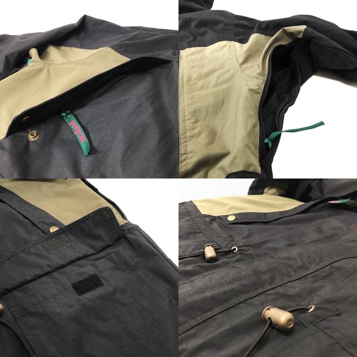 90s JANSPORT Nylon Mountain Jacket 黒オリーブ L ジャン