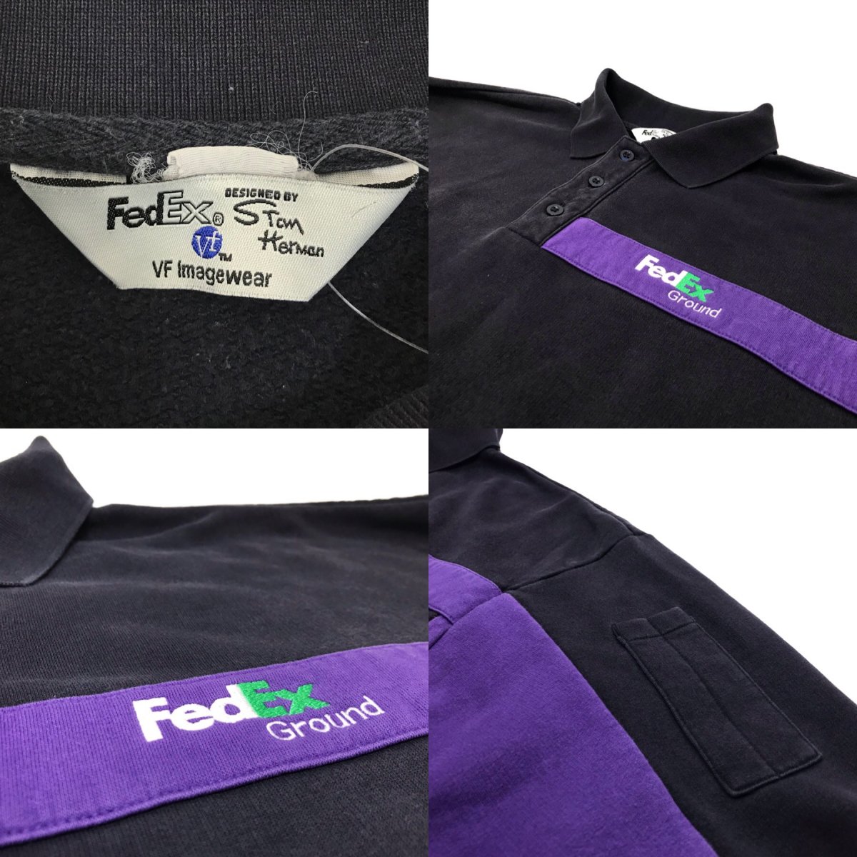 クリスマス特集2022 FedEx フェデックス 長袖ポロシャツ ロゴ刺繍 胸 ...