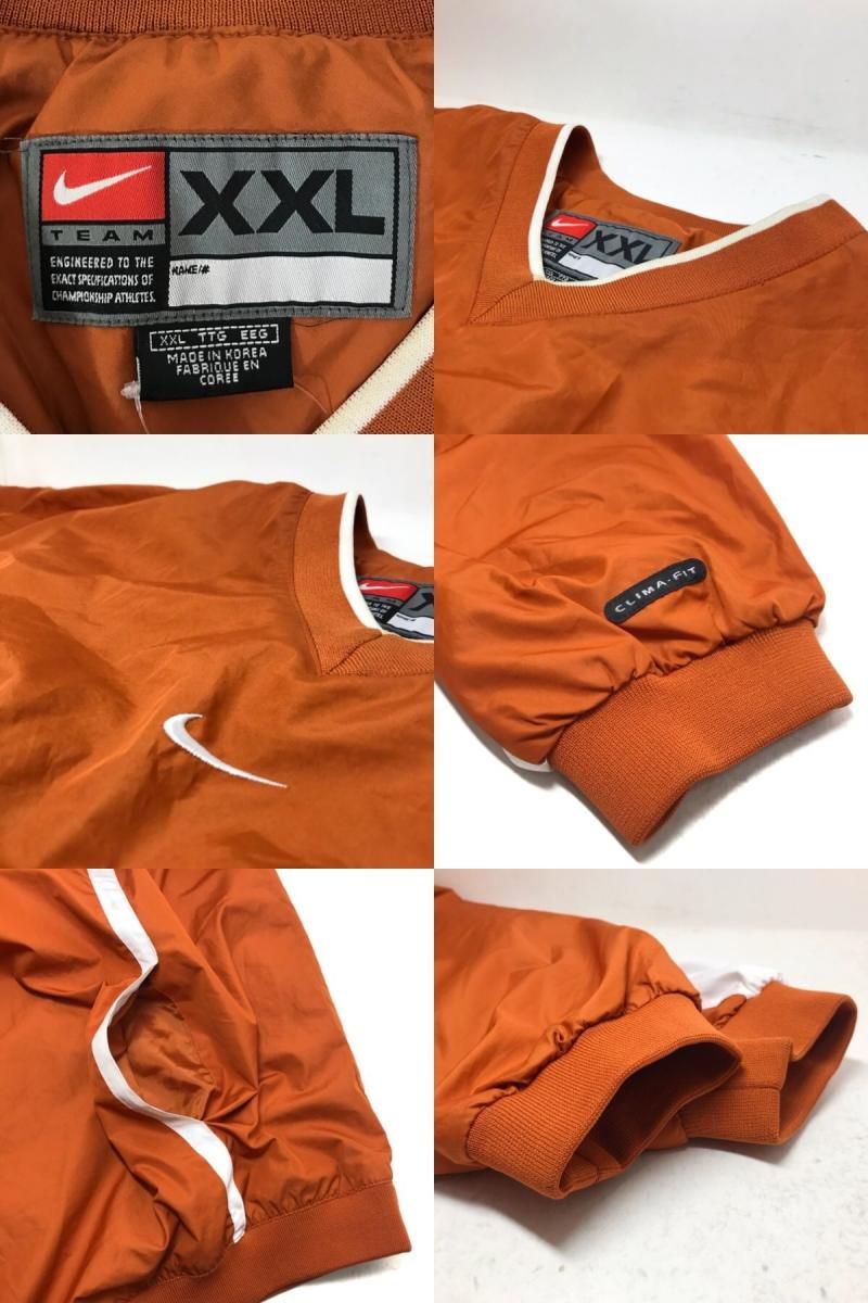 00s NIKE CLIMA-FIT V-Neck Nylon Pullover Jacket オレンジ XXL ...