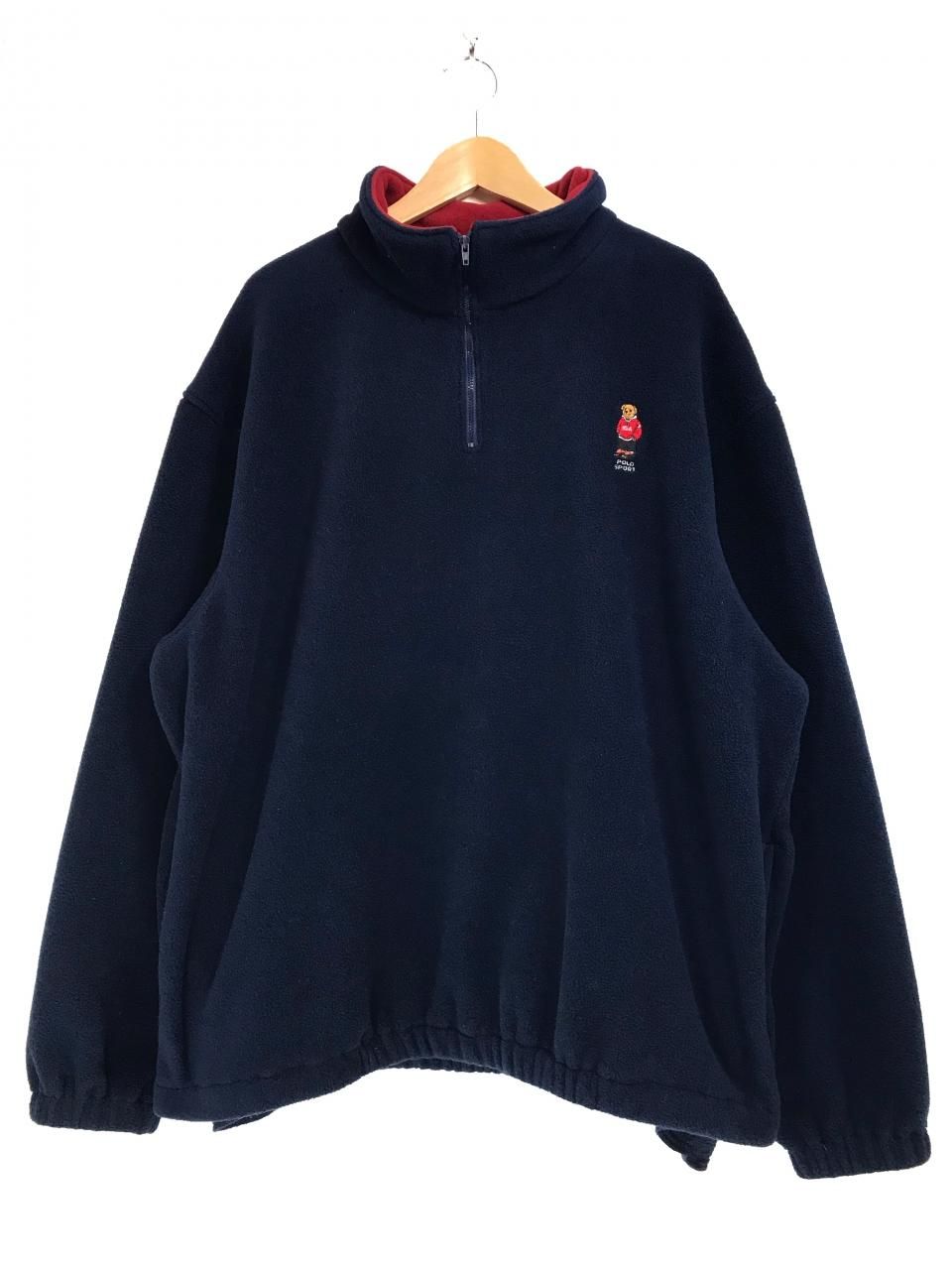 90'sPOLO SPORTﾗﾙﾌﾛｰﾚﾝ ﾊｰﾌZIPﾎﾞｱﾌﾟﾙｵｰﾊﾞｰ