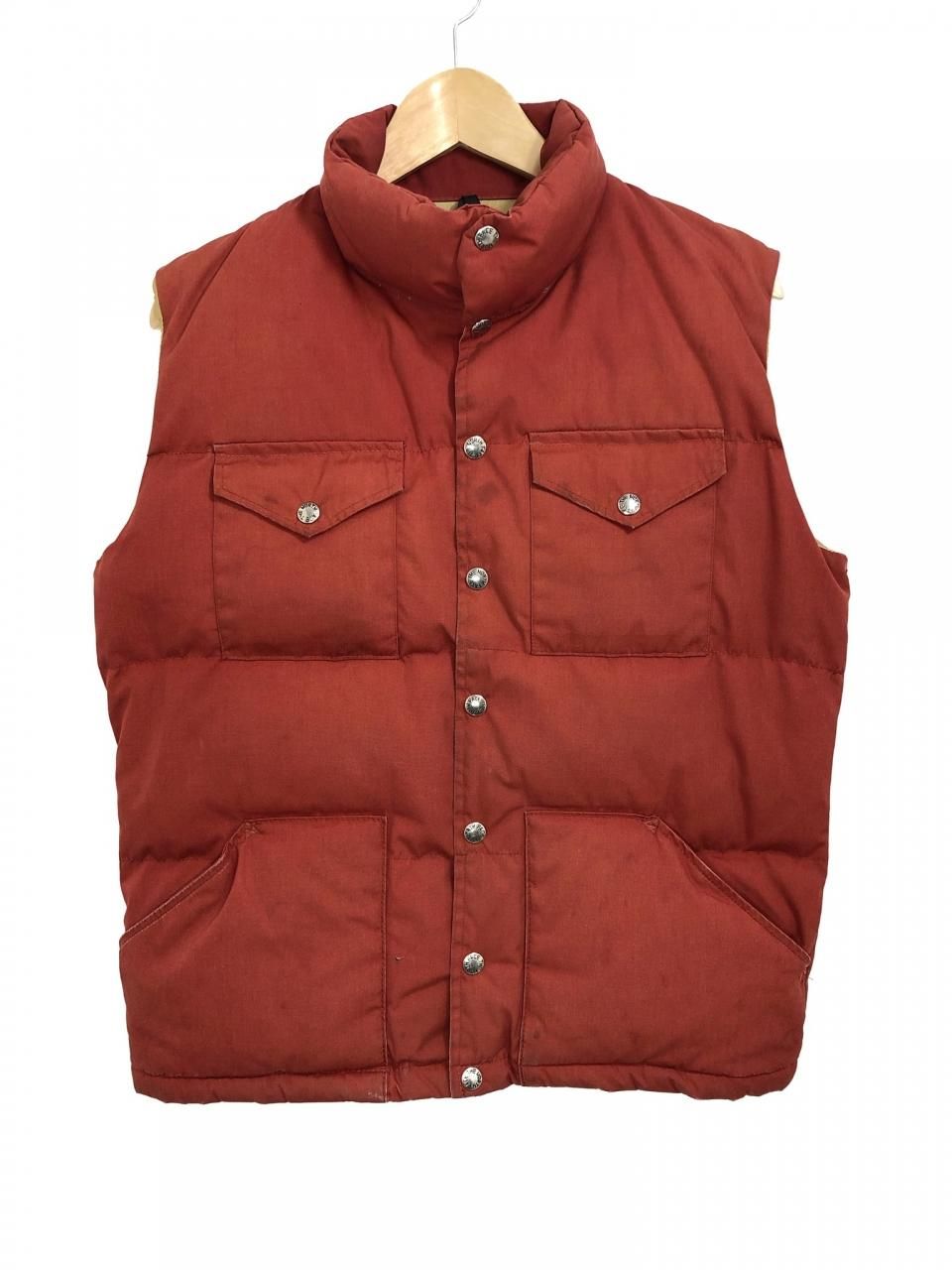 USA製 80s THE NORTH FACE Down Vest 茶 S ノースフェイス ダウン 