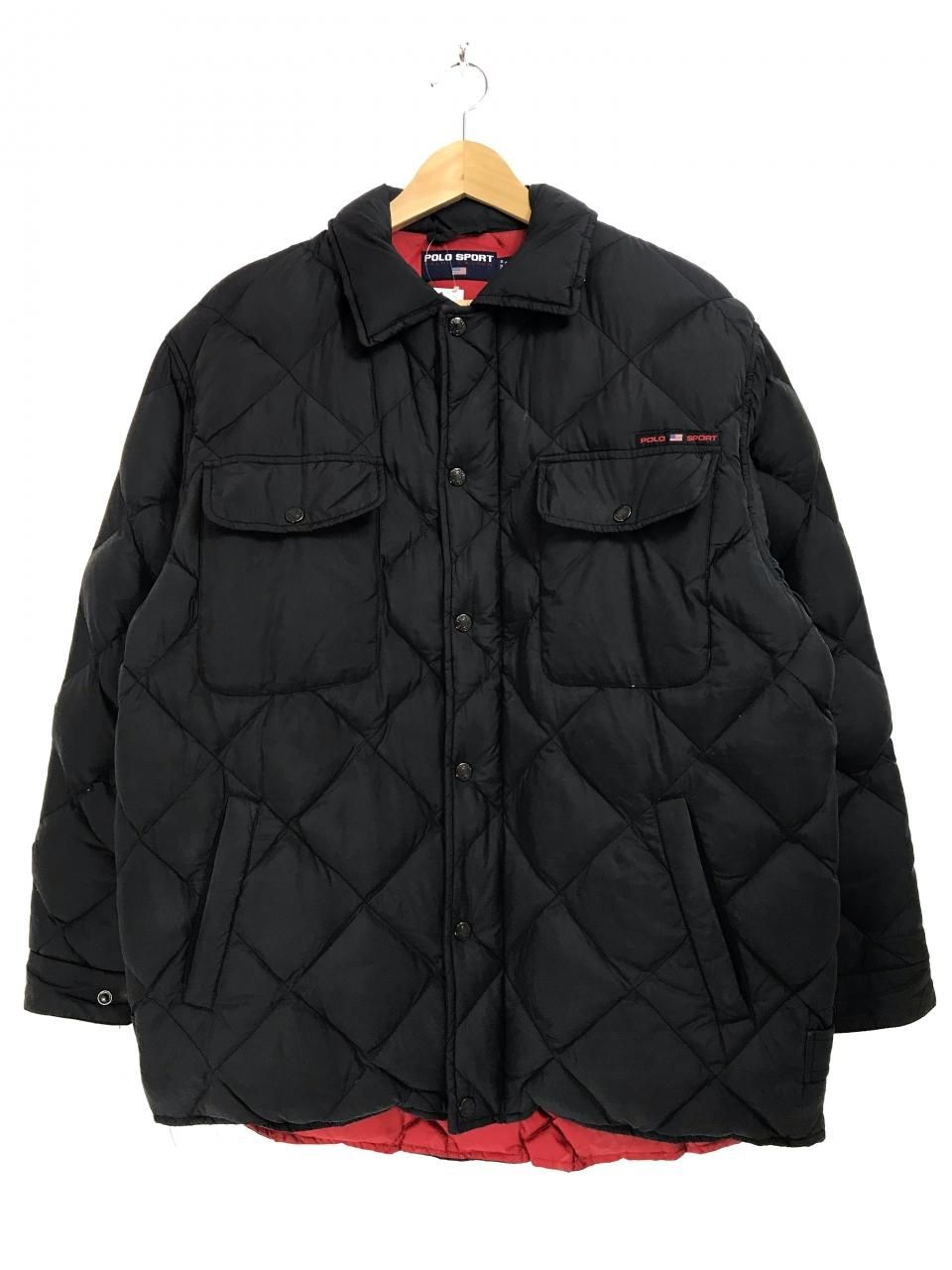 90s POLO SPORT Quilting Down Jacket 黒 M ポロスポーツ ラルフ