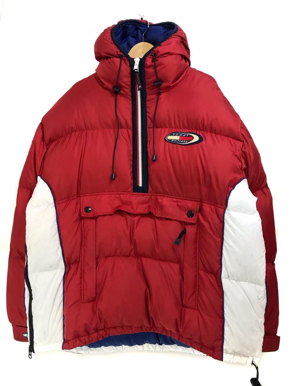 90s TOMMY HILFIGER Anorak Parka Down Jacket トリコロール XL トミー 