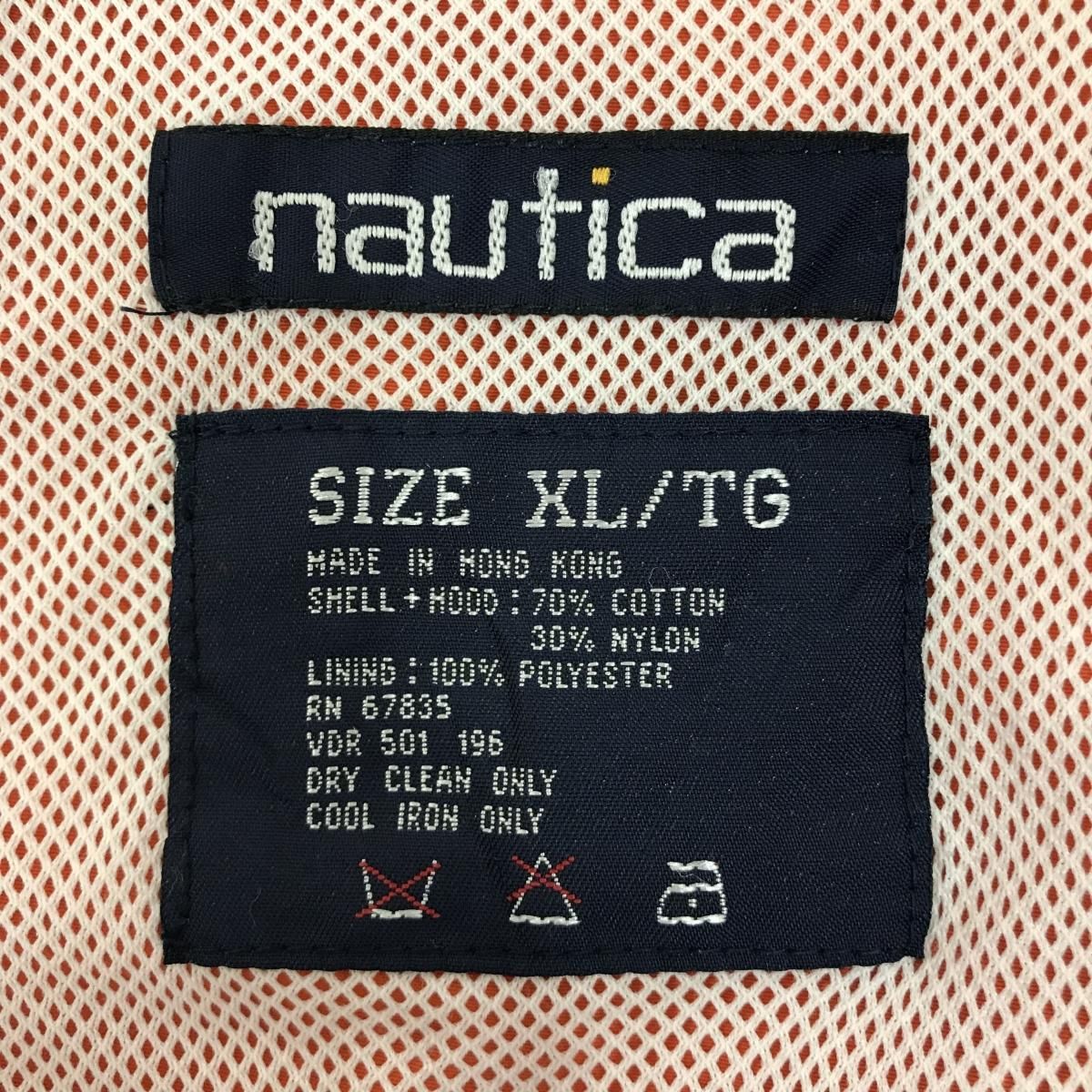 90s NAUTICA Cotton-Nylon Half Coat オレンジ XL ノーティカ 90s NAUTICA Cotton-Nylon Half Coat オレンジ XL ノーティカ