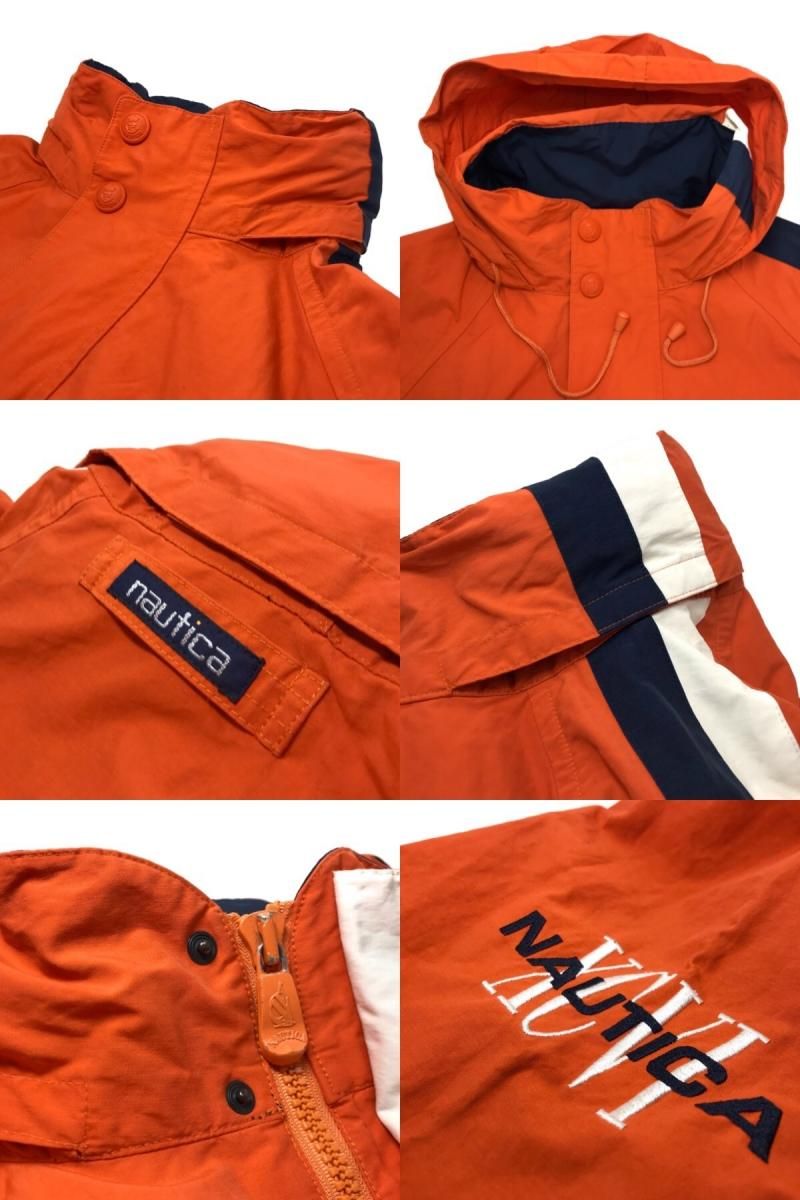 90s NAUTICA Cotton-Nylon Half Coat オレンジ XL ノーティカ ナイロン ...