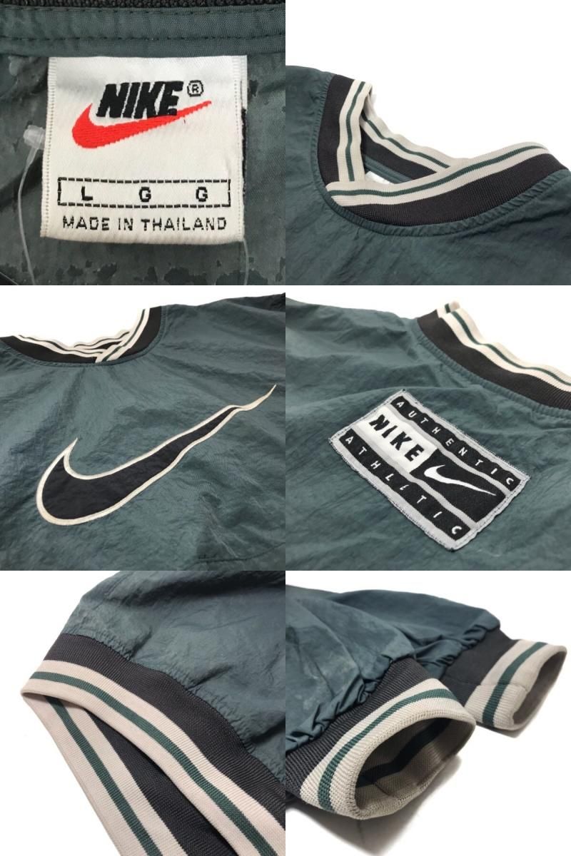 90s NIKE V-Neck Logo Nylon Pullover Jacket オリーブ L ナイキ 90s NIKE V-Neck Logo Nylon Pullover Jacket オリーブ L ナイキ